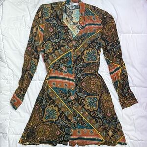 Zara Multicolor Long Sleeve Dress